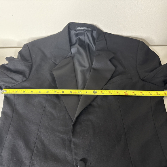 Pierre Balmain Tuxedo Jacket Blazer Men 42S Black 100% Wool Formal Wedding Satin - Picture 10 of 11
